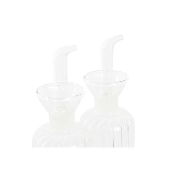 Olie og Eddike Sæt DKD Home Decor 250 ml Naturlig Transparent Akacietræ Borosilikatglas - Praktisk Køkkenudstyr