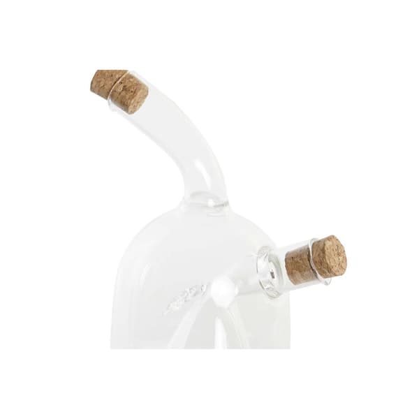 Olie og Eddike Sæt DKD Home Decor 12 x 10 x 18,6 cm Transparent Kork 540 ml Borosilikatglas - Køkkenudstyr til madlavning og servering