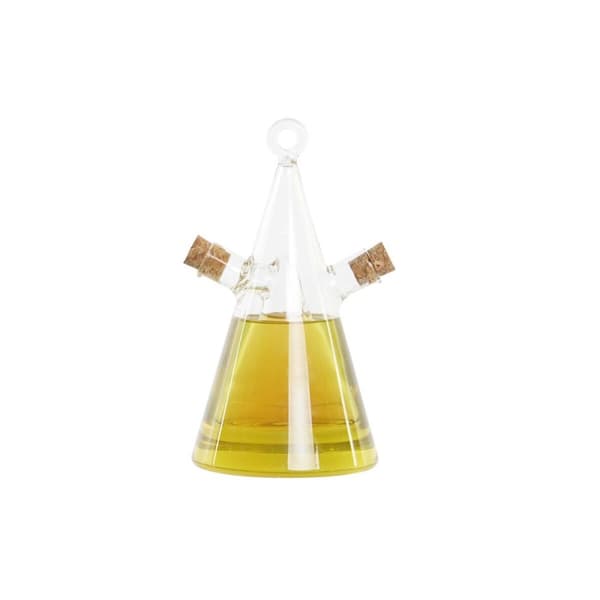 Olivenolie- og Eddikesæt DKD Home Decor Transparent Kork 300 ml Borosilikatglas - 10,5 x 9 x 18 cm størrelse til køkken og madlavning.