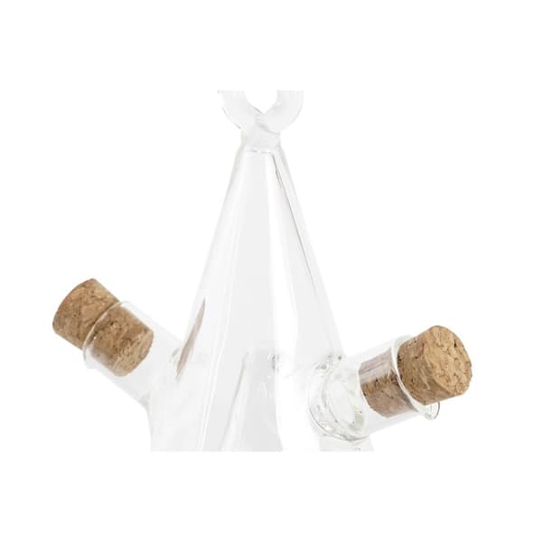 Olivenolie- og Eddikesæt DKD Home Decor Transparent Kork 300 ml Borosilikatglas - 10,5 x 9 x 18 cm størrelse til køkken og madlavning.