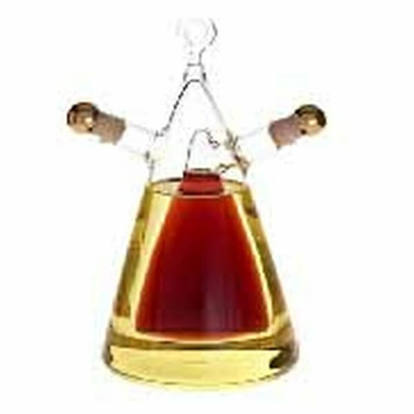 Olivenolie- og Eddikesæt DKD Home Decor Transparent Kork 300 ml Borosilikatglas - 10,5 x 9 x 18 cm størrelse til køkken og madlavning.