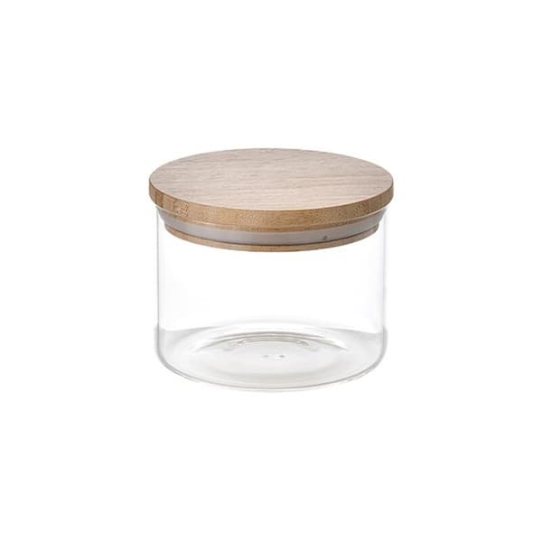 Set med 3 Burkar San Ignacio Glas Transparent Bambu - Hållbara och eleganta glasburkar för köket. Skydda dina livsmedel med stil.