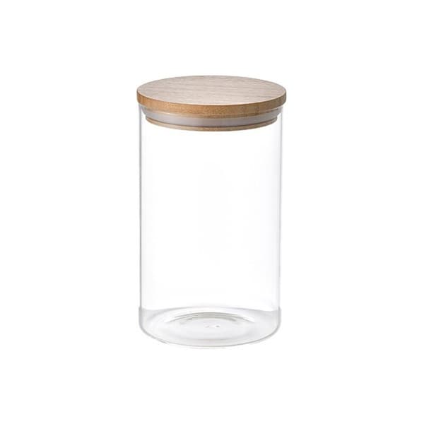 Set med 3 Burkar San Ignacio Glas Transparent Bambu - Hållbara och eleganta glasburkar för köket. Skydda dina livsmedel med stil.
