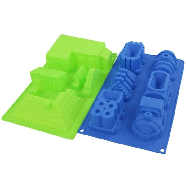 Silikone Bageform Tog/Hus 17x5x30 cm Assorteret