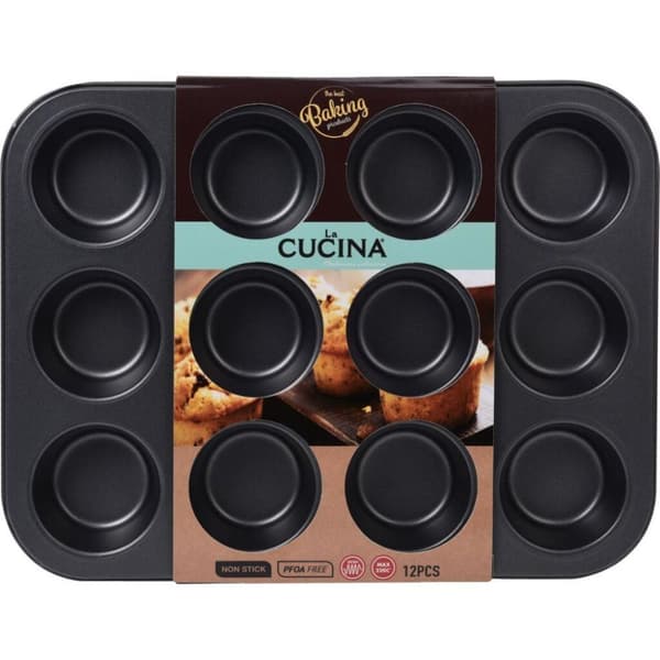 La Cucina Muffinform 35x26,5x3,5 cm Sort