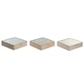 Miniatyrbillede 1 af 2: Låda för örtte DKD Home Decor 24 x 24 x 6,5 cm Glas Naturell Blå Rosa Metall Vit 3 Delar Trä MDF