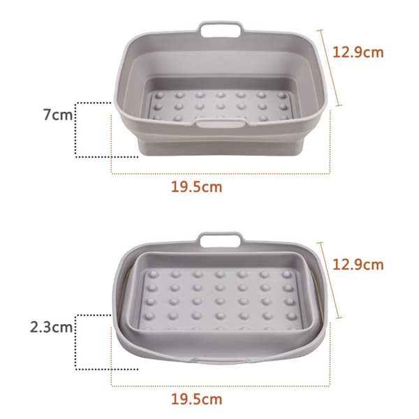 Sammenleggbart Silikonbrett for Airfryer – 19,5 x 12,9 cm - Enkel Rengjøring