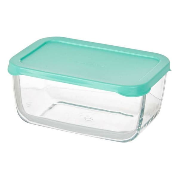 Matlåda Snow 790 ml Grön Transparent Glas Polyetylen (12-pack) - Hållbara lunchlådor för bekväm förvaring av mat.