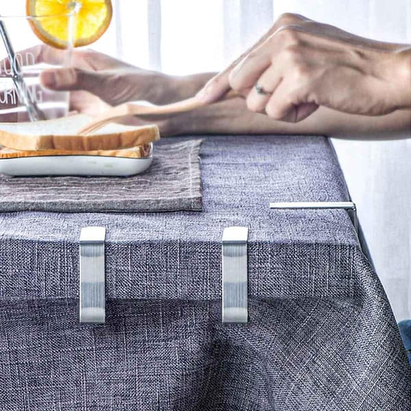 Ruostumattomasta teräksestä valmistettu kangaspidike 8 kpl
