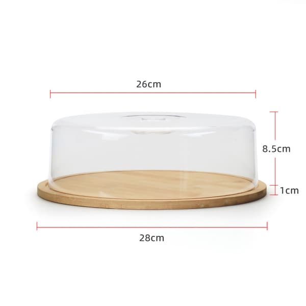 Smörbricka av bambu med lock 28x28x9,1cm