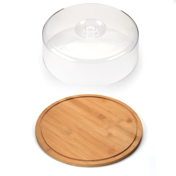Smörbricka av bambu med lock 28x28x9,1cm