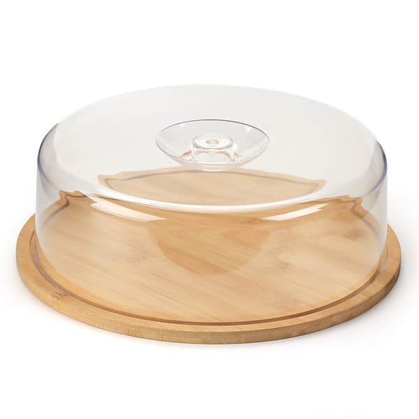 Smörbricka av bambu med lock 28x28x9,1cm