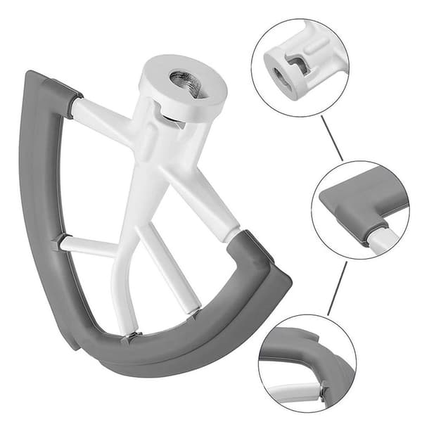 Flad mixer med silikone sider til Kitchen Aid 4.5-5QT