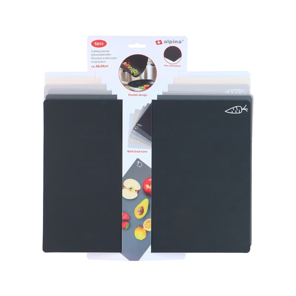 Skærebrætter 34 x 22 cm - 6-pak i fleksibel plast fra Alpina