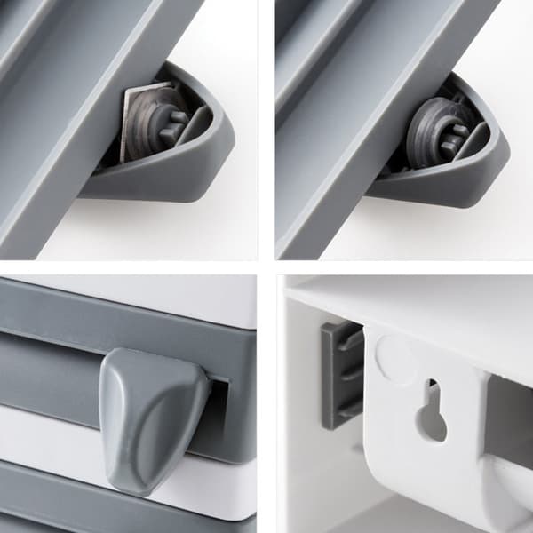Veggholder for plastfolie/aluminiumsfolie og tørkepapir Hvit/grå