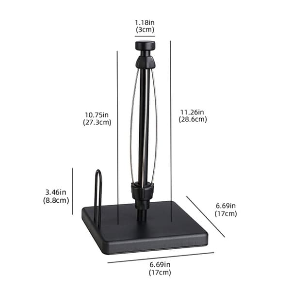 Husholdningspapirholder i rustfrit stål med skridsikkert design - Svart