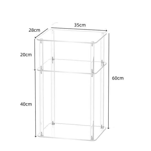 Hylde med 3 niveauer - Transparent plast