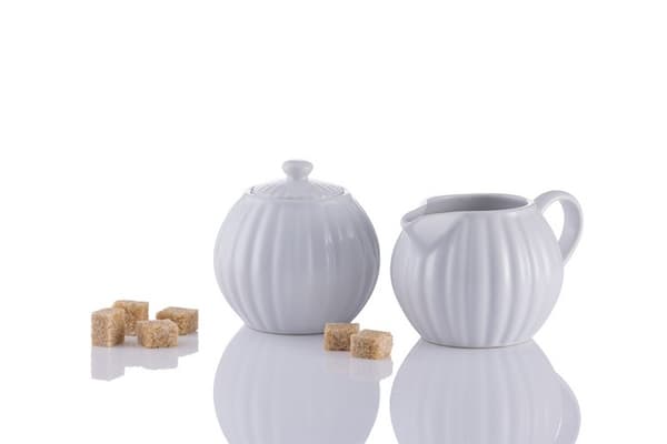 PK-Luxe vit sockerskål + mjölkkanna set