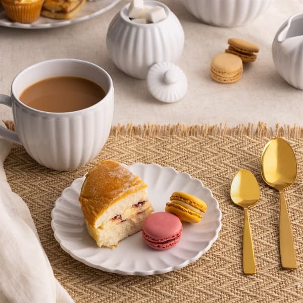 PK-Luxe vit sockerskål + mjölkkanna set