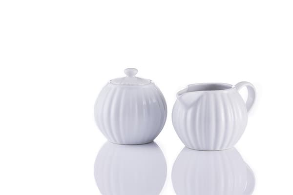 PK-Luxe vit sockerskål + mjölkkanna set