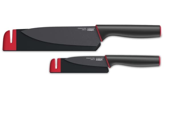 JJ-Sæt med 2 Slice&Sharpen knive med slibere, sort