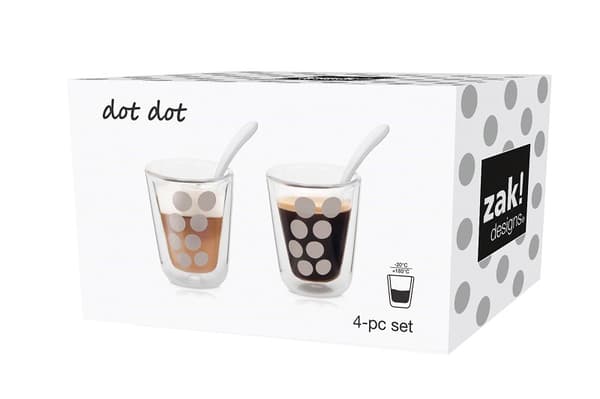 Zak!-Sæt med 2 glas 200ml med skeer, sølv