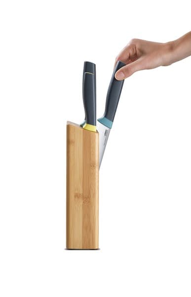 JJ-Sæt af bambusblok med 5 Elevate multi-hjul knive