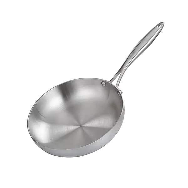 Rostfritt Stål Stekpanna, Jämn Värmefördelning, Universell Kompatibilitet,Stekpanna, 24 cm