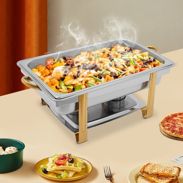 Rustfrit Stål Chafing Dish, 9L Kapacitet, Holdbar Konstruktion, Nem Rengøring