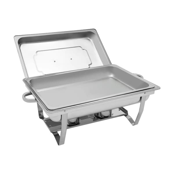 Chafing Dish, 9L Kapacitet, Modern Design i Rostfritt Stål,Silver
