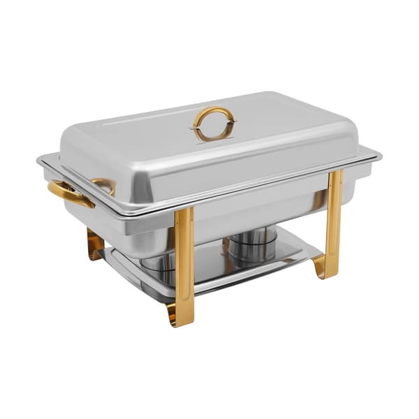 Chafing Dish, 2,38-gallons kapacitet, hållbar design i rostfritt stål,Silver