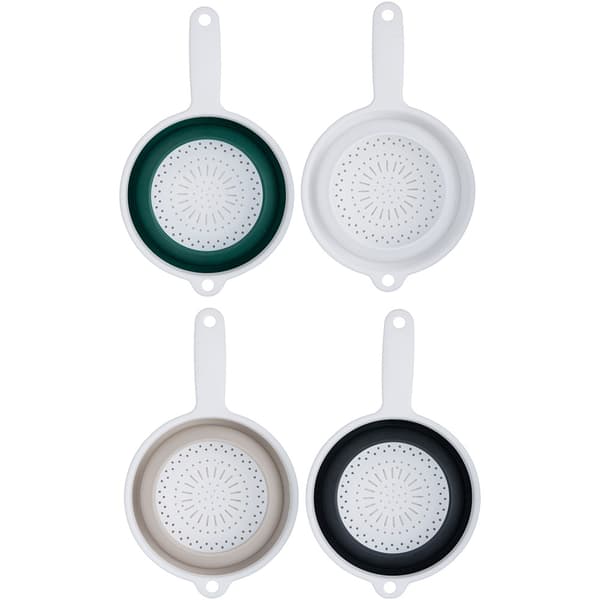 Hopfällbart durkslag i plast med handtag, Ø22,5 cm