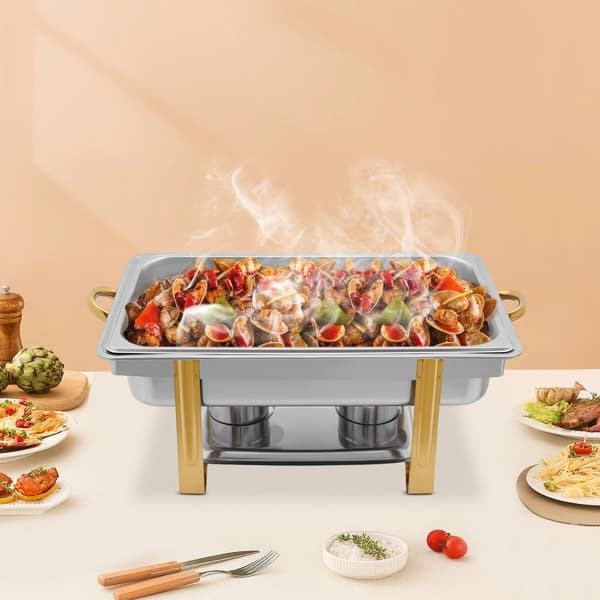 Rustfrit Stål Chafing Dish, 9L Kapacitet, Holdbar Konstruktion, Nem Rengøring