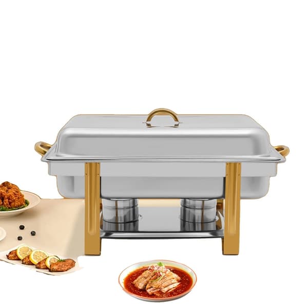 Rustfrit Stål Chafing Dish, 9L Kapacitet, Holdbar Konstruktion, Nem Rengøring