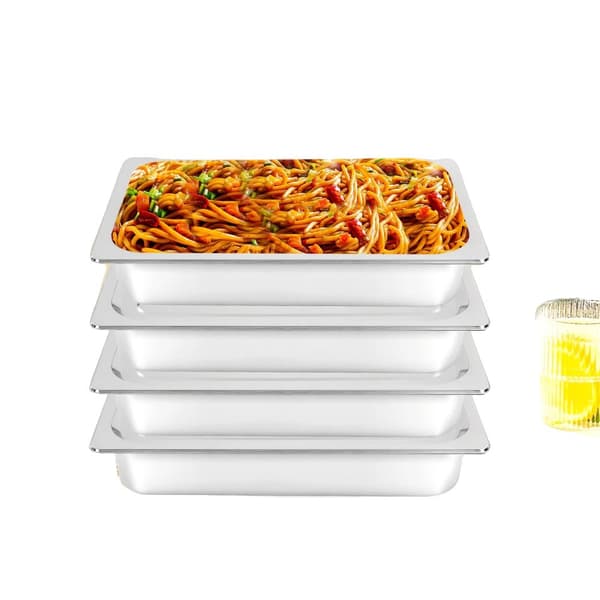 Rostfritt Stål Bordspannor, 2,38 gallon kapacitet, Set om 4, Rostbeständiga