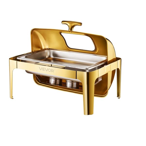 Chafing Dish, Kestävä Ruostumaton Teräs, Rullakansi Design,Kulta