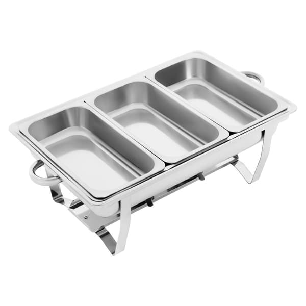 Chafing Dish Bufféset, 3 Fack, Modern Minimalistisk, Lätt att Rengöra,Silver