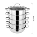 Miniatyrbild 2 av 2: 5-lagers rostfritt stålångkokare, mångsidig för induktion och gas, hållbar konstruktion,5-lagers 28CM