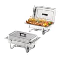 Miniatyrbild 1 av 2: Chafing Dish Bufféset, 5QT-9QT kapacitet, rostfritt stålmaterial,Silver 8QT 2st