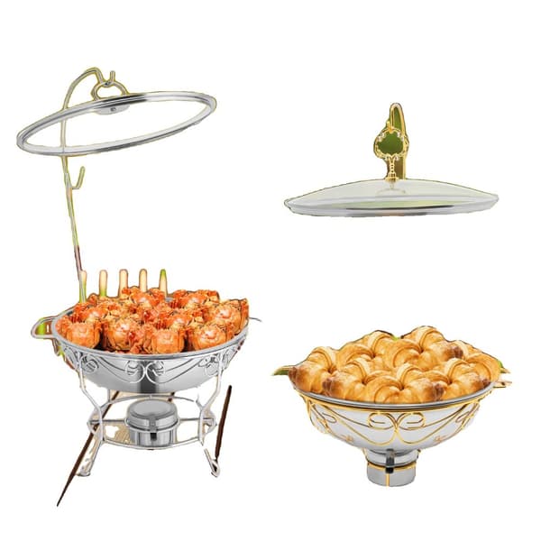 Chafing Dish, 1,59 gallons kapacitet, rostfritt stål och glas