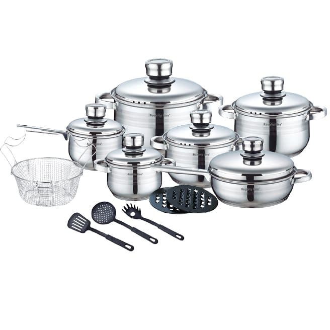 Kastrullset Induktion i rostfritt stål - köksredskap, 18 st