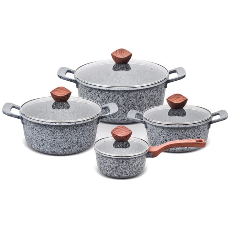 Krukor granit Promis GRANITE uppsättning krukor Kastrullset