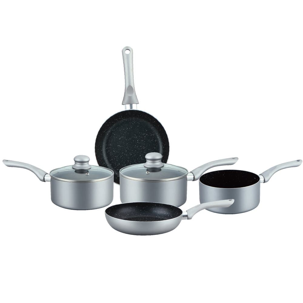 7 st non-stick Kastrullset Induktion silver