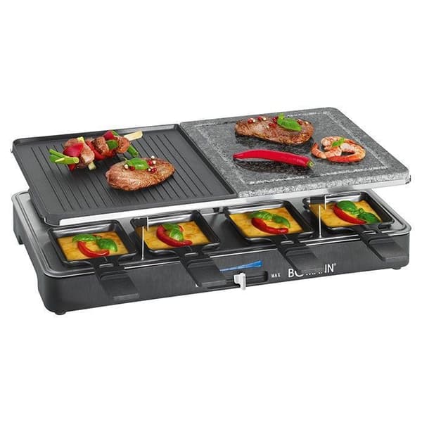 Grillraclette - BOMANN - RG 2279 CB - 8 personer - Non-stick beläggning - Svart