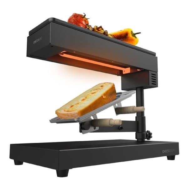 Raclette med köttgrill - CECOTEC - 600 W - Svart - Rostfritt stål