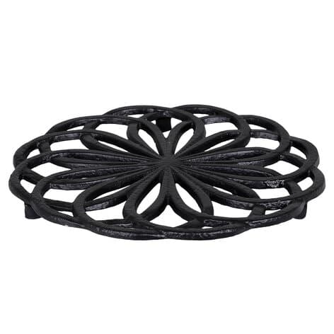 Trivet Flower Cast Iron Black
