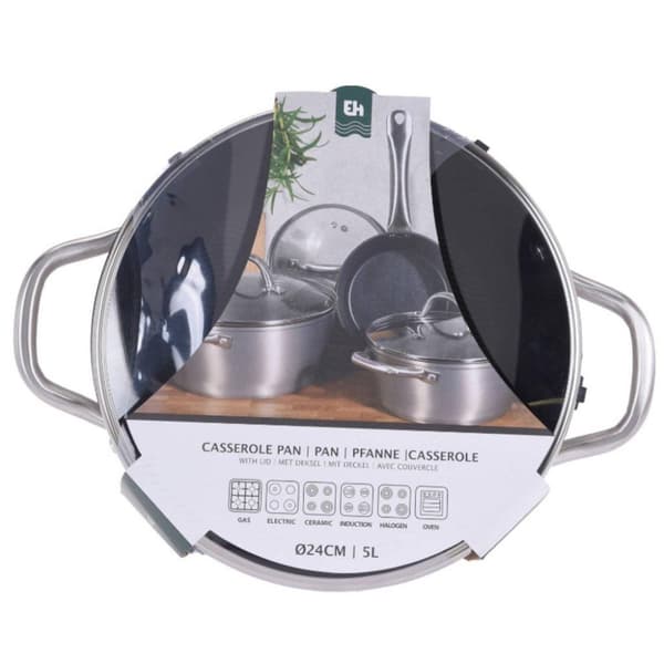 Fremragende Houseware Pan 24 cm + glaslåg