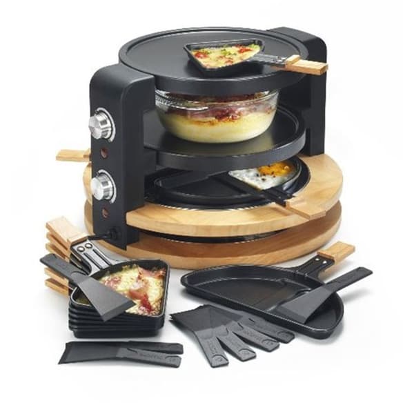 Raclette - KÖKSKOCK - Runda 8 personer - 1500W - Träfinish