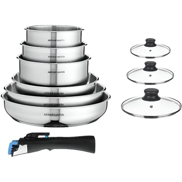 Arthur Martin 5540 Set med 10 rostfria batterier i rostfritt stål 9 x 26 x 5 cm 10 stycken