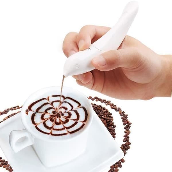 SHOP-STORY - Penna för kulinarisk dekoration på Café Latte Cappuccino Espresso och andra kompatibla med kakaosocker och kryddor ..